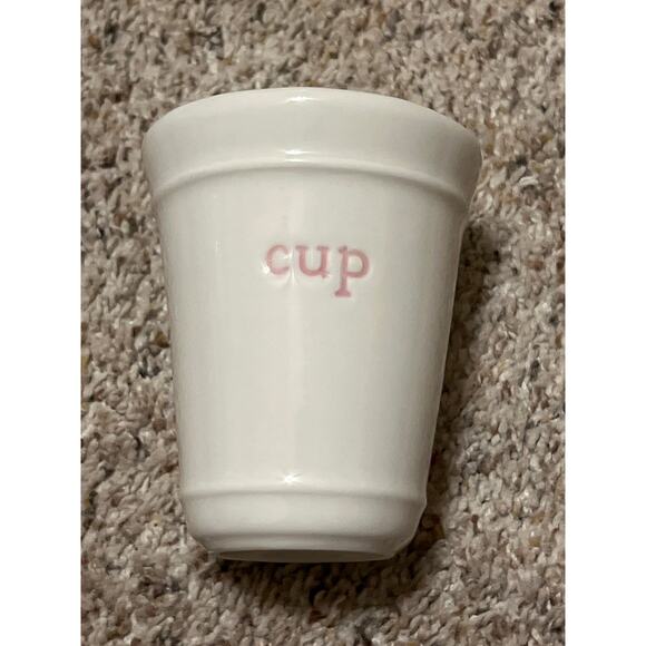 Pottery Barn Kid’s Cup Bathroom Ivory Pink Drinking Glass Pottery - Picture 1 of 4